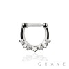 MULTI GEM CZ STAR SEPTUM HINGED CLICKER